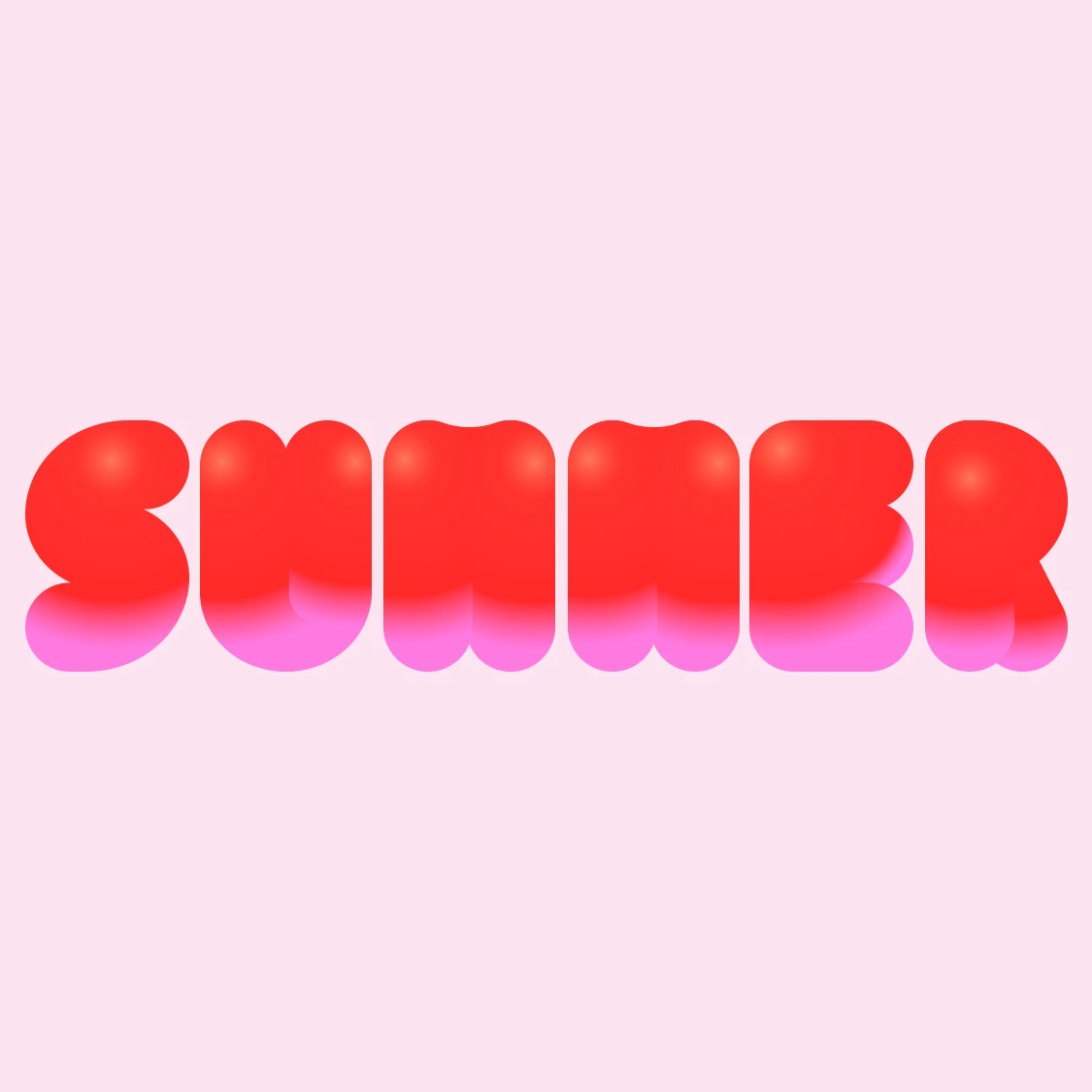 红粉渐变的 SUMMER 装饰字